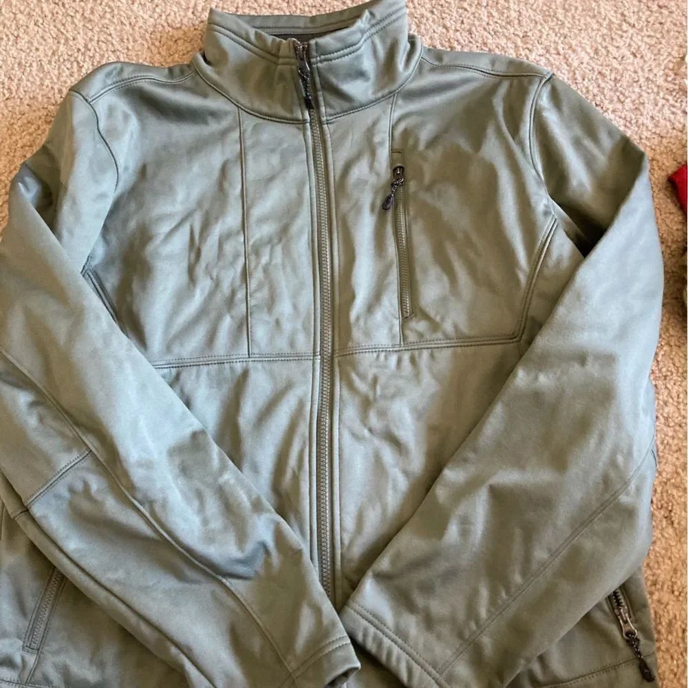Mens Green Swiss Tech Zip Up Jacket